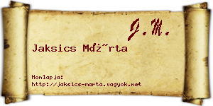 Jaksics Márta névjegykártya